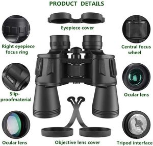 Kính thiên văn kim loại chất lượng cao 20x50, tầm nhìn tốt trong điều kiện ánh sáng yếu, dành cho người lớn, thích hợp cho quan sát chim, du lịch và săn bắn - Product Image 2