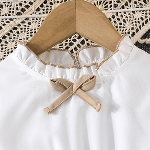 Factory Wholesale Children's Elegant Party Dress Fashion <b>Patchwork</b> Pleated <b>Skirt</b> Shirt for Girls 3-8 Years Old for Autumn - Product Image 4