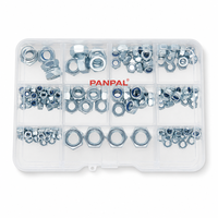 Kit de 186 Écrous Autobloquants Hexagonaux M4-M12 en Acier Carbone avec Insert en Nylon – Fourniture d'Usine pour Fixation Manuelle Domestique et Bricolage de Haute Qualité