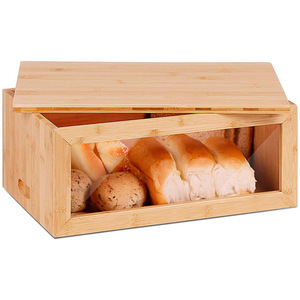 กล่องขนมปังไม้ไผ่ชั้นเดียวพร้อมหน้าต่างใสสำหรับเก็บขนมปัง - Product Image 2