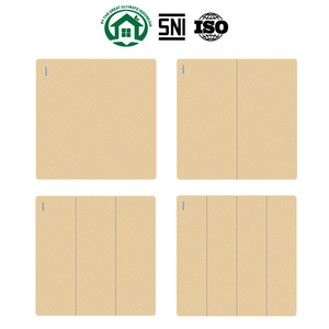 Interruptor Individual Pano.V SNI Legant Gold con 1 Salida, compatible con 10A 220V, medidas 86mm*86mm, combina un diseño elegante y fiabilidad. - Product Image 1