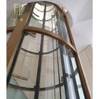 Ascenseur panoramique en verre pour la maison, fonctionnement silencieux, taille personnalisée pour villa, duplex, usage intérieur