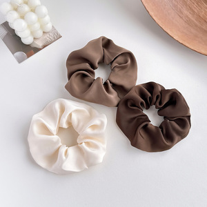 Dikke Darm Haarband Nieuwe Franse Effen Kleur <span class=keywords><strong>Scrunchies</strong></span> Hoofd Touw Voor Vrouwen Eenvoudig Satijn Paardenstaart Haar Accessoire