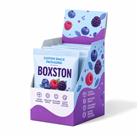 Boîte de présentation personnalisée haut de gamme, imperméable, avec intérieur en mousse, pour sachets de fruits secs, prête à l'emploi sur étagère