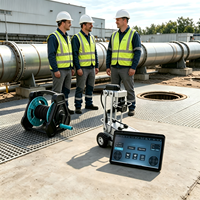 Robot de caméra d'inspection de canalisations industrielles avec caméra 4K, câble de travail de 300 m et élévateur de caméra de 25 cm