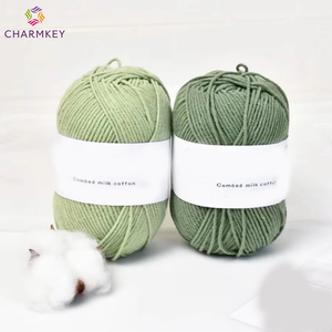 Fil de coton peigné multicolore 4 plis Fil de lait pour <span class=keywords><strong>crochet</strong></span> Aiguille à tricoter Tricotage à la main Écharpe de bébé Jouet chapeau - Product Image 1