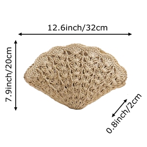 Women <b>Cute</b> Shell Weaving Handbag Hollowed Zippered Crossbody Bag Fashion Clutch <b>Purse</b> for Beach Daily Life Party - Product Image 2