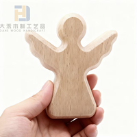 Croix de poche en bois ange gardien, figurine religieuse ange gardien en bois pour soulager l'anxiété et les soucis