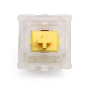Interrupteurs <span class=keywords><strong>Gateron</strong></span> KS-3X1 Milky <span class=keywords><strong>Yellow</strong></span> V2 avec 5 broches RGB linéaires 63g tige MX pour clavier mécanique - Product Image 1