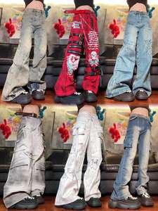 <span class=keywords><strong>Jeans</strong></span> a Vita Alta da <span class=keywords><strong>Donna</strong></span>, <span class=keywords><strong>Jeans</strong></span> <span class=keywords><strong>Cargo</strong></span>, Pantaloni Larghi, Stili Casual Estivi, Pantaloni in Denim all'Ingrosso, <span class=keywords><strong>Jeans</strong></span> a Gamba Larga per <span class=keywords><strong>Donna</strong></span> - Product Image 3