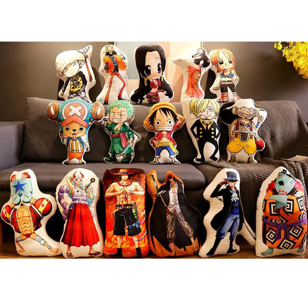 Wholesale Luffy Zoro sanji nami law chopper cartoon anime plush pillow collect plush toy doll for kids Kawaii japanese