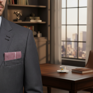 Pochette de blazer en lin à motif damier, pliée et prête à l'emploi, pour homme, taille unique - Product Image 3