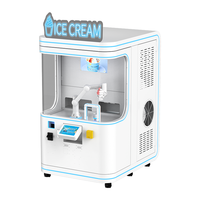 Mesin Penjual Es Krim Otomatis Lengan Robotik Layanan Mandiri 3 Rasa Soft Serve Robot Es Krim Otomatis 6-Axis Operasi 24/7 Multi-fungsi