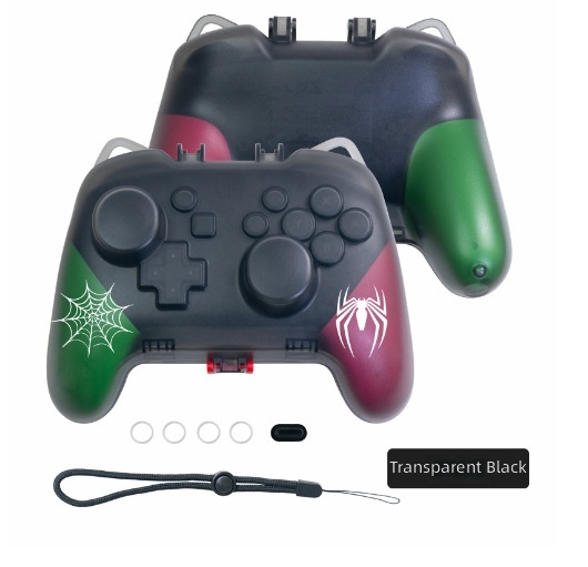 เคสจับสำหรับ Switch Pro แบบเฉพาะ โปร่งใส สีดำ ลายสไปเดอร์แมน