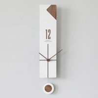Emisdoog-Reloj de pared de péndulo negro para decoración de dormitorio, moderno, de oscilación, artesanía de madera, DIY, arte de la India, gran oferta