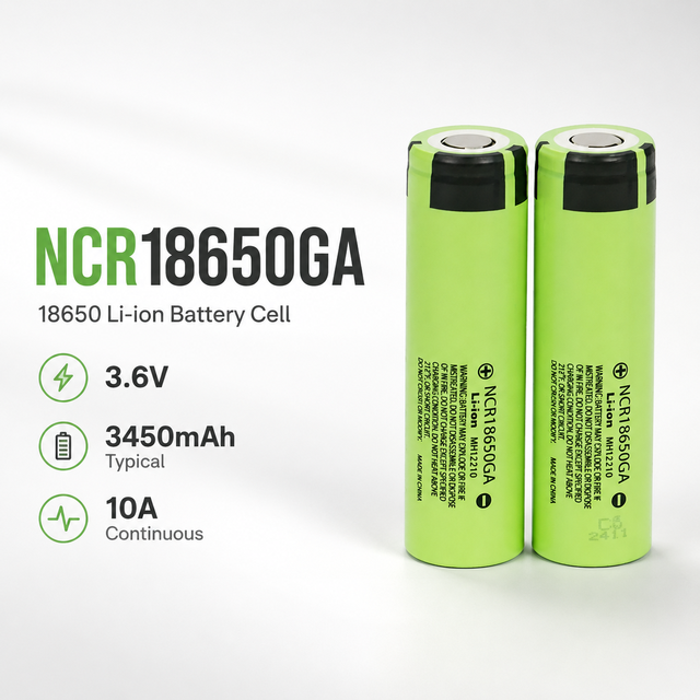 Original NCR18650GA 3.6V 3450mAh 10A High Capacity 18650 Li-ion Rechargeable Battery Cell for E-Bike Battery Pack