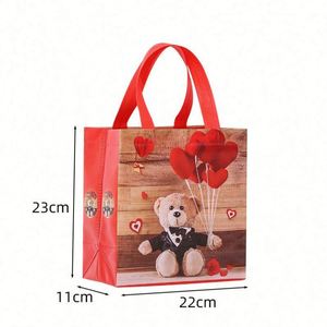 Bolsa de Compras Personalizada con Logotipo, Bolsa de Tela No Tejida para Compras, Regalo de San Valentín con Diseño de Oso - Product Image 2