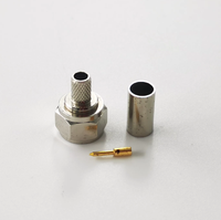 Conector Macho de Crimpado Tipo F Coaxial RF Eléctrico Impermeable de 75 ohmios para Cable RG58, Precio de Fábrica