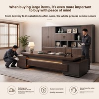 Bureau d'affaires moderne en bois massif composite de style chinois LBZ-169X, esthétique Song, en forme de L, pour bureau à domicile avec livraison porte-à-porte