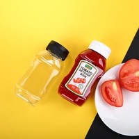 Bouteille de sauce tomate pour barbecue en PET sans BPA, rechargeable, avec buse, 360 ml