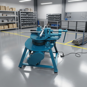 Cintreuse de tuyaux modèle U L HHW-180 380V, machine industrielle motorisée, couleur bleue - Product Image 1