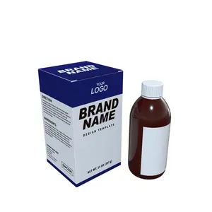Logo personnalisé Boîte de sirop oral Emballage pratique pour la médecine Bouteille de médecine vide Boîte en carton réutilisable