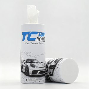 Caja de tubo de pañuelos faciales para coche suave biodegradable de 2 capas/3 capas, diseño personalizado, papel tisú, cilindro redondo, caja de pañuelos de forma redonda para coche - Product Image 2