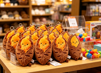 Porte-clés en peluche personnalisé, adorable patate douce grillée, pendentif doux en peluche pour décoration de sac, cadeau promotionnel