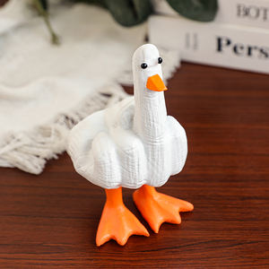 Moderno lindo dedo <span class=keywords><strong>medio</strong></span> patitos resina artesanía estatua decoración transfronteriza 'Duck You' arte construcción tema Naturaleza muerta - Product Image 6