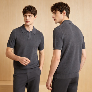<span class=keywords><strong>Polo</strong></span> de Punto para Hombre, Manga Corta, Puño Acanalado, Clásico, Transpirable, Informal de Negocios, Suéter de Golf - Product Image 4