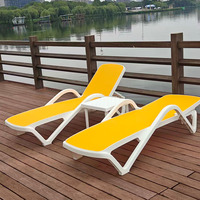 Chaises longues de plage pliables de luxe en Teslin pour l'extérieur, vente en gros d'usine, légères avec parasols