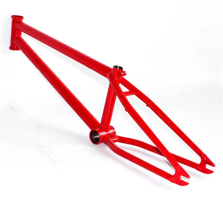Yüksek performanslı titanyum Bmx bisiklet çerçeve bisiklet kırmızı renk özelleştirilmiş