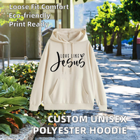Sweat à capuche unisexe personnalisé pas cher avec broderie de logo, coupe ample, en polyester, écologique, pour l'automne, par sublimation