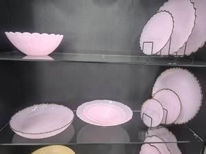 Fabricant de verrerie Vente en gros <span class=keywords><strong>Grand</strong></span> bol en verre de couleur bleu antique turc avec bord doré Fklower - Product Image 2