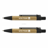 Stylo à bille écologique biodégradable 1,0 mm en plastique recyclé, papier kraft certifié FSC pour United Airlines Corporate