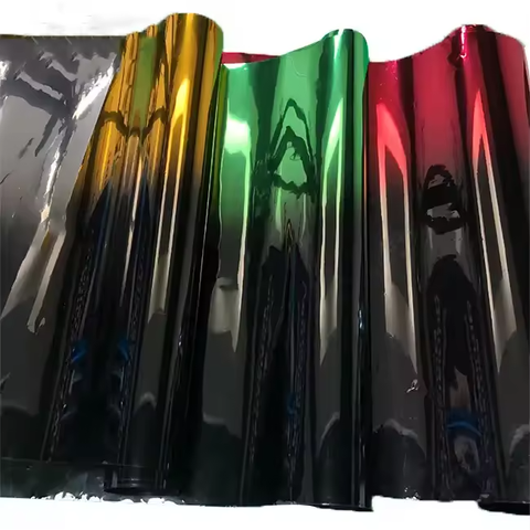 Dual Tone Solar Control Reflective Window Film 50cm*30m Gradient (Red to Black Red to Green Red to Blue) for Cars Made PET PVC