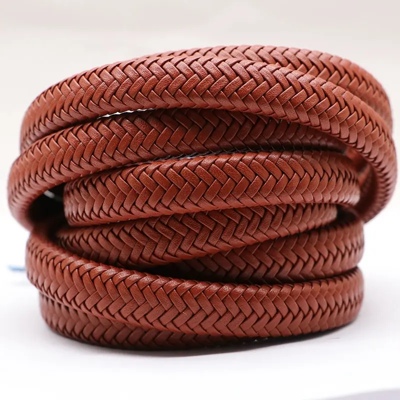 handmade flat leather cowhide ropes 12mm and 6 mm 8mm leather cord for man bracelet jewelry making