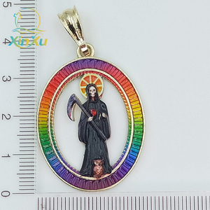 Collar con Colgante de <span class=keywords><strong>la</strong></span> Virgen María en Cobre Personalizado al por Mayor con Baño de Oro de 14K para Mujer - Product Image 4