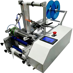 Machine d'étiquetage semi-automatique pour bouteilles en plastique et verre de petite taille, pour l'emballage de boissons et d'aliments, l'emballage de cartons, avec moteur, pompe et roulement - Product Image 3