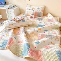 Ensemble de draps ajustés tricotés 3 pièces avec bords élastiques, housse de matelas rafraîchissante 100% latex 200TC à motif floral