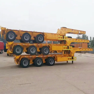 รถพ่วงพื้นเรียบเหล็ก 3-5 เพลา รับน้ำหนัก 40-80 ตัน ใหม่ สำหรับตู้คอนเทนเนอร์ขนาด 20 ฟุต/40 ฟุต - Product Image 6