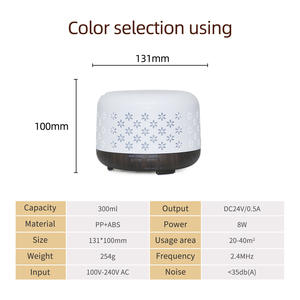 เครื่องกระจายกลิ่นหอมรูปดอกไม้แบบกลวง 0.5 ลิตร ใช้พลังงานจาก USB พร้อมไฟ สำหรับใช้ในบ้านและห้องนอน - Product Image 2