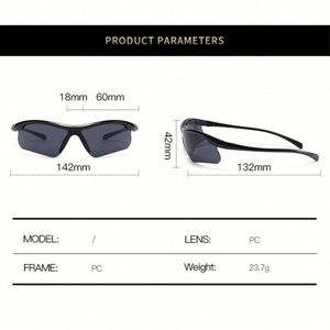 Gafas de Ciclismo Deportivas Unisex de Moda 2023, Gafas de Sol a Prueba de Viento, Montura Media, Lente de una Pieza - Product Image 5