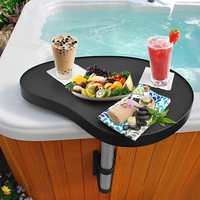 Table d'appoint Immer Spa pour spa extérieur, idéale pour boissons, collations, téléphones, rotation facile, installation simple, s'adapte à tous les spas, robuste