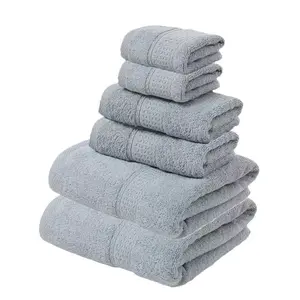 Juego de toallas de mano de algodón blanco personalizado de lujo de ropa de cama suave y absorbente de calidad superior para Baño