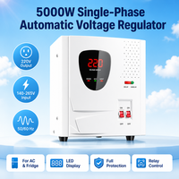 Regulator Tegangan Otomatis Fase Tunggal 5000W 220V 140-265V AVR untuk AC, Kulkas, Komputer