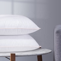 Oreiller en duvet de canard et d'oie matelassé en tissu anti-plumes de fabrication chinoise en gros pour hôtel Hilton