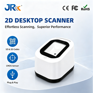 Lecteur de codes-barres 2D de bureau JR Hot Sales T97-BS noir, paiement mobile, filaire, 1D/2D, mains libres, omnidirectionnel, lecteur de codes QR - Product Image 1