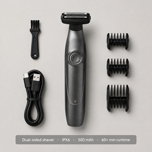 Stainless Steel Electric <strong>Beard</strong> <strong>Trimmer</strong> With USB Charging Household &amp; Outdoor Use English/Spanish Languages Li-ion Battery - Product Image 3