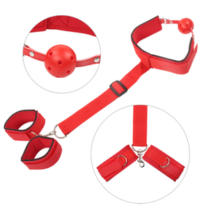 Set Bondage Giapponese con Collare Incrociato, Manette, Bavaglio a Sfera, Accessori per Coppie - Product Image 6